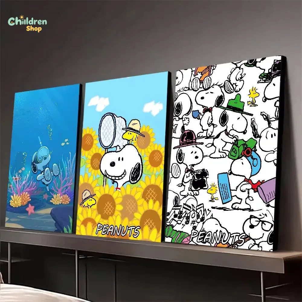 Resin Art Work - ダイヤモンドペイント スヌーピーのキャラクター、丸型/角型、全面ダイヤモンドモザイクアート、クリエイティブな手作りのインテリア、オフィスや自宅の装飾に、ギフトとしても最適、フレームなし。