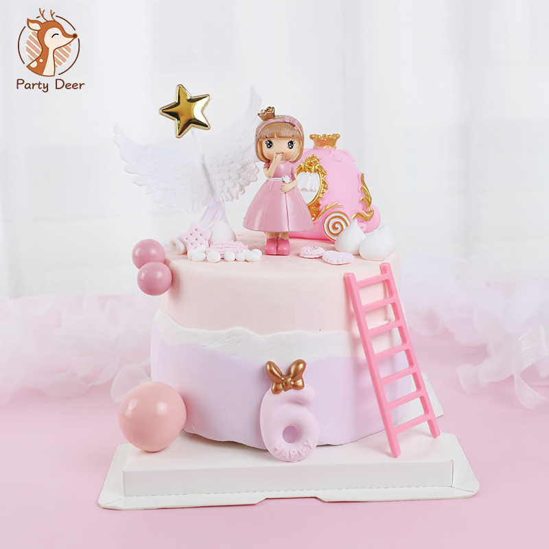 ピンク城ガールボウプリンセスパンプキン車の女の子のハッピーバ - Resin Art Alphabet のレビューと価格