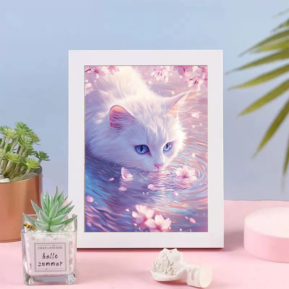 5Dダイヤモンドペインティング 猫好きへのギフト DIYフル - Resin Art Wallpaper のレビューと価格