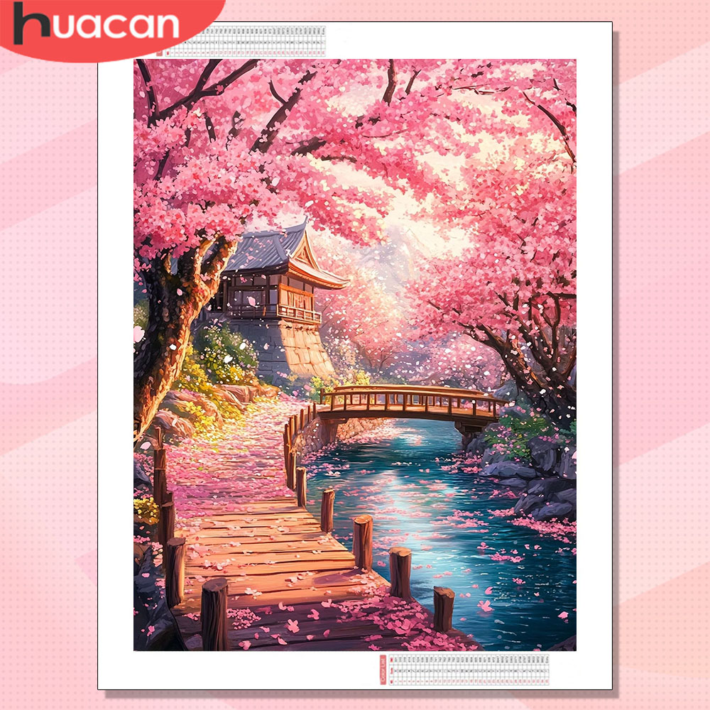 HUACAN ダイヤモンドアートハウス 風景画 ホビー クリ - Resin Art Wallpaper のレビューと価格