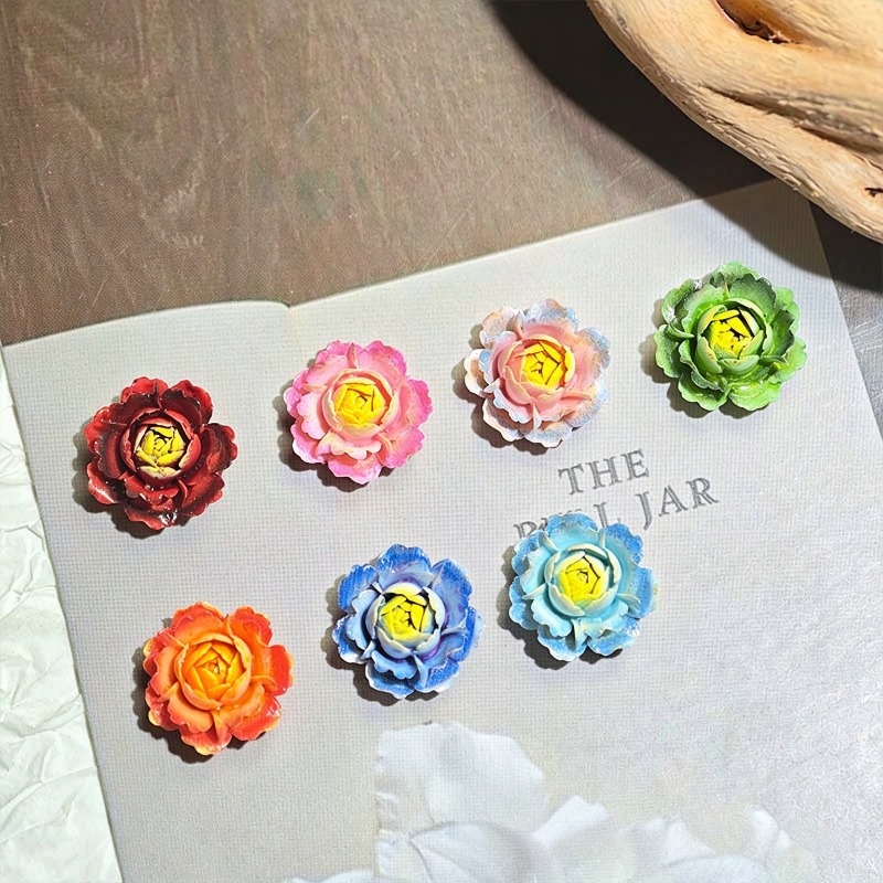 50個入り、アソートカラーの3Dレジン製バラ型フラットバック - Resin Art Rose のレビューと価格