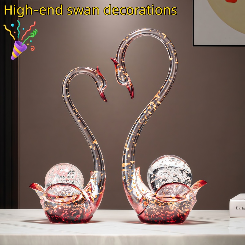 高級感のある樹脂製白鳥の置物、ペアの像、モダンなインテリア、 - Resin Art Wedding Gift のレビューと価格