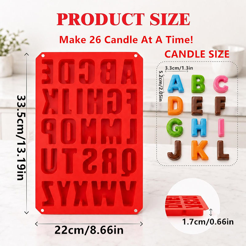 アルファベットの文字型シリコンキャンドルモールド、26種類の - Resin Art Alphabet のレビューと価格